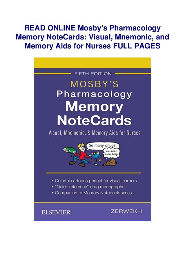 textbook Mosby's Pharmacology Memory NoteCards Visual, Mnemonic, and