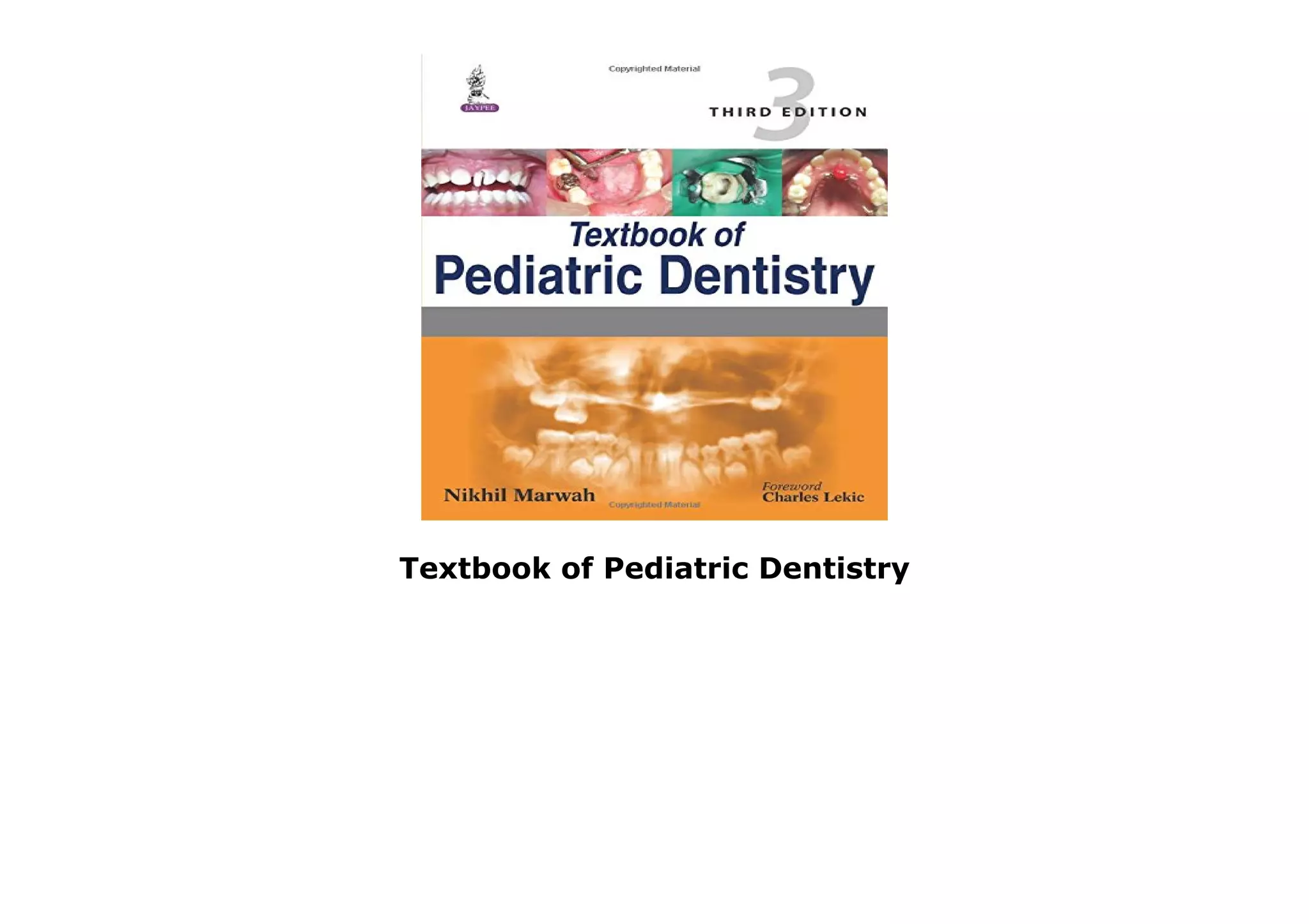 Textbook of Pediatric Dentistry | PPT