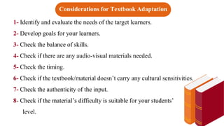 Textbook Adaptation evaluation and practice | PPTX