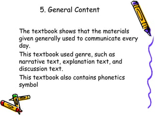 Textbook Explaination Example Textbook analysis | PPT