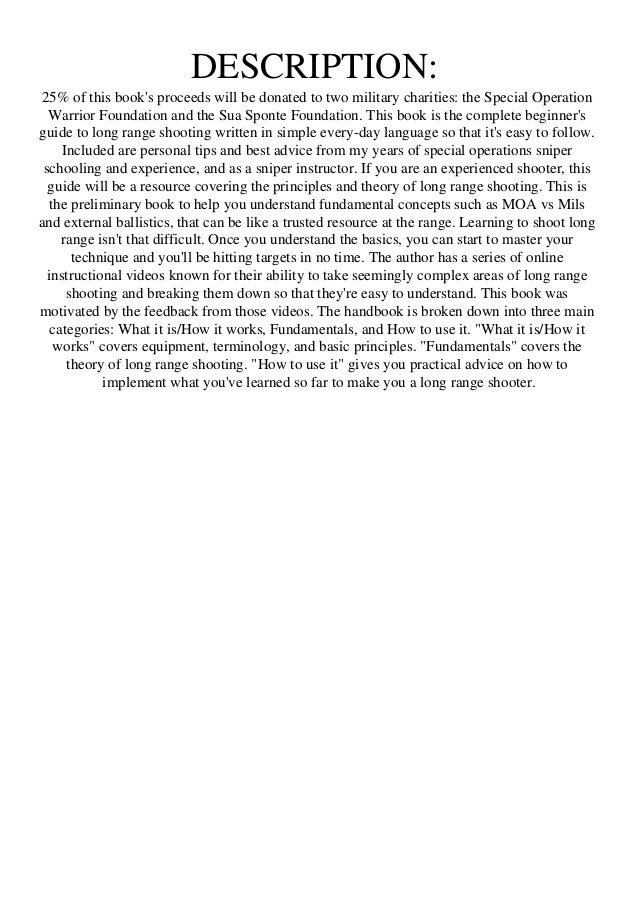 textbook Long Range Shooting Handbook The Complete Beginner's Guide to