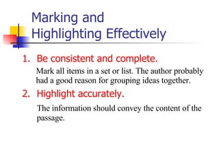 Textbook Highlighting and Marking | PPT