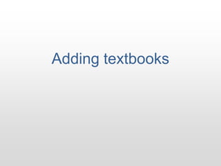 Adding textbooks 