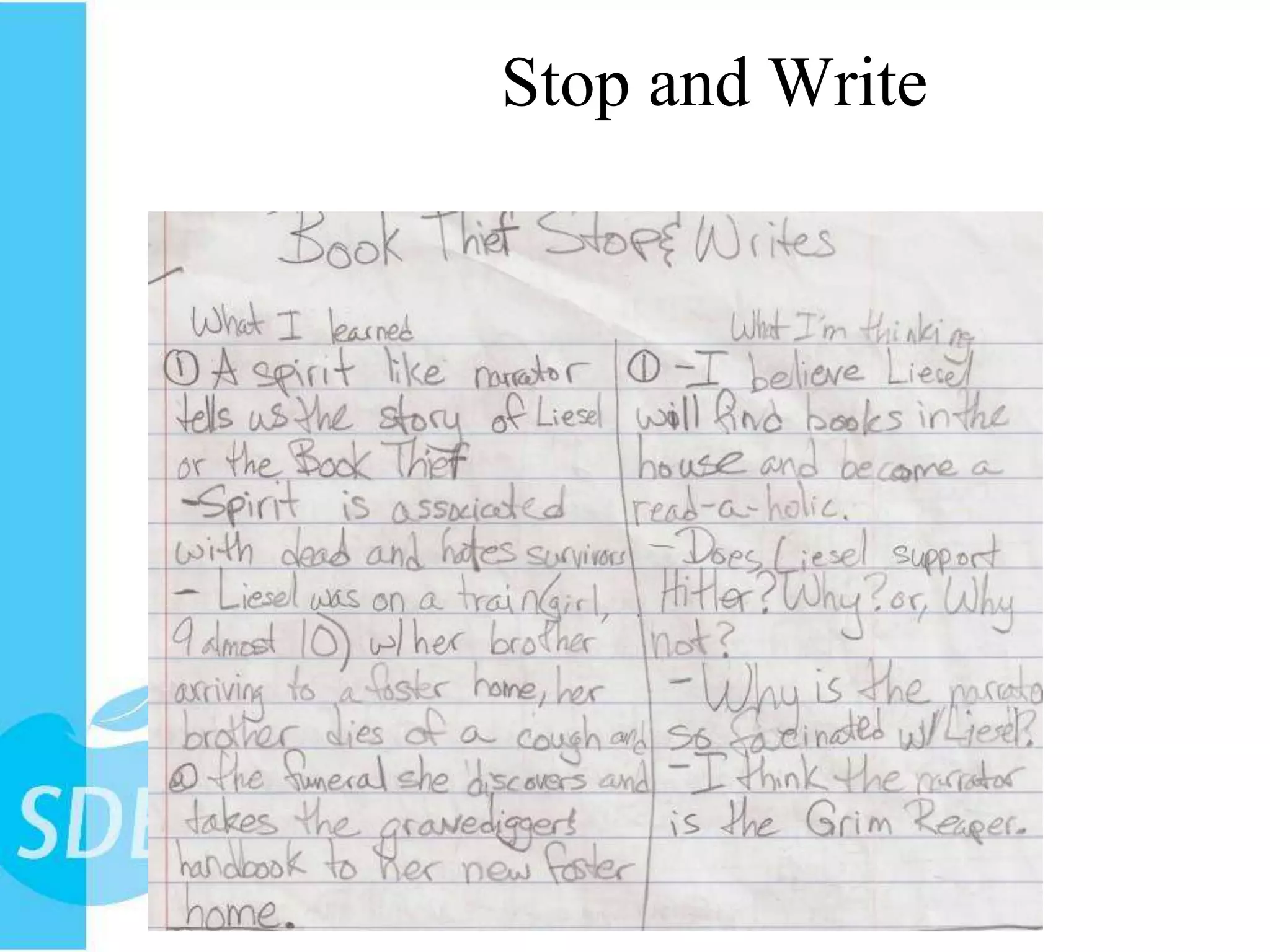 Stop and Write