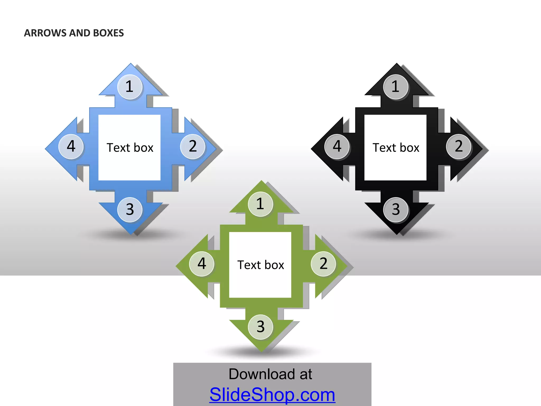 ARROWS AND BOXES 1 Text   box 2 3 4 1 Text   box 2 3 4 1 Text   box 2 3 4 