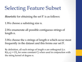 Contiguous String Text classification using Text kernels | PPT