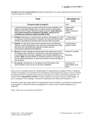 Texte Aurgumentatif