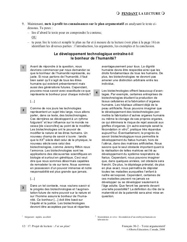 Exemple De Texte Argumentatif Sur L éducation - Texte Préféré
