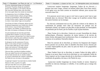 Texte n° 3- Baudelaire, Les Fleurs du mal, 1861 - La Chevelure   Texte n° 4- Baudelaire, Le Spleen de Paris, 1869 - Un Hém...