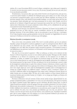 4
cinéma. (Il y a aussi l’association PETA et toute la clique « antispéciste » qui estime que le crapaud et
le mouton sont...