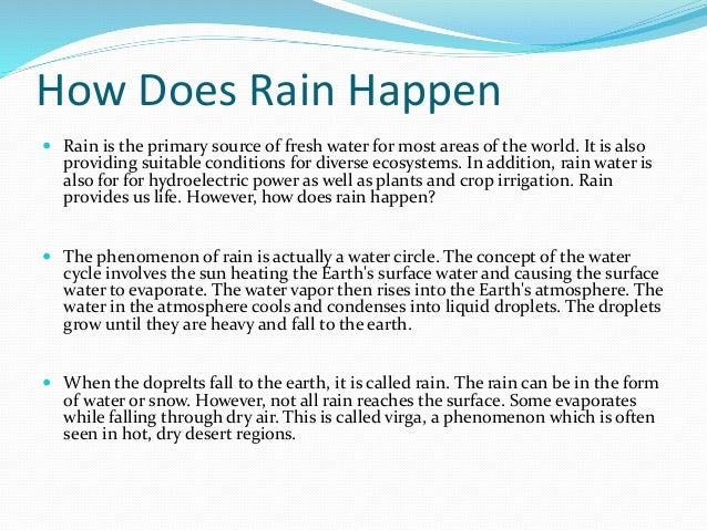 Text explanation how does rain happen