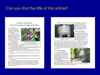 Can you find the title of this article? 