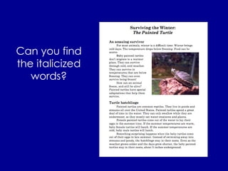 Can you find the italicized words? 