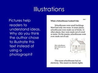 Illustrations Pictures help readers to understand ideas. Why do you think the author chose to illustrate this text instead of using a photograph? 