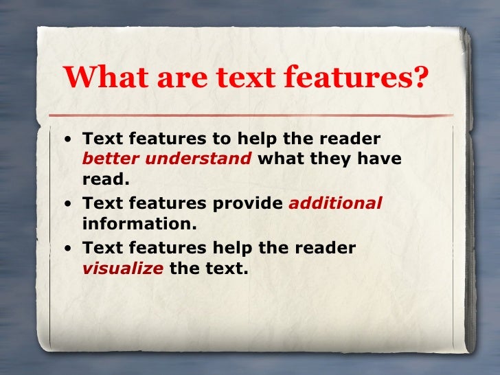 Text features 1 2010