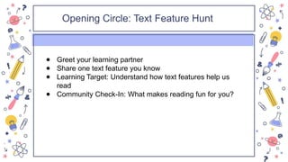text features to use with 3rd grade students | PPTX