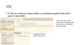 Text files, Python. Pseudocode and Python examples for 9618 CS. | PPTX