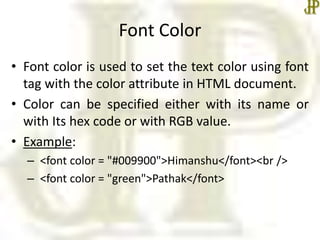 HTML Text formatting tags | PPTX