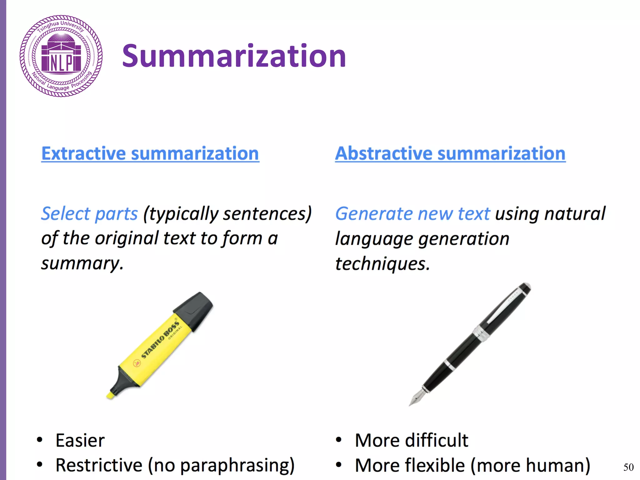 50
Summarization
 