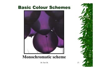 Basic Colour Schemes




 Monochromatic scheme
         Dr. Tan CK     27
 