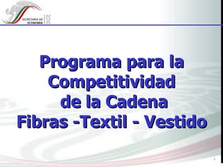 Programa para la Competitividad de la Cadena Fibras -Textil - Vestido  