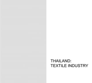 THAILAND:
TEXTILE INDUSTRY
 