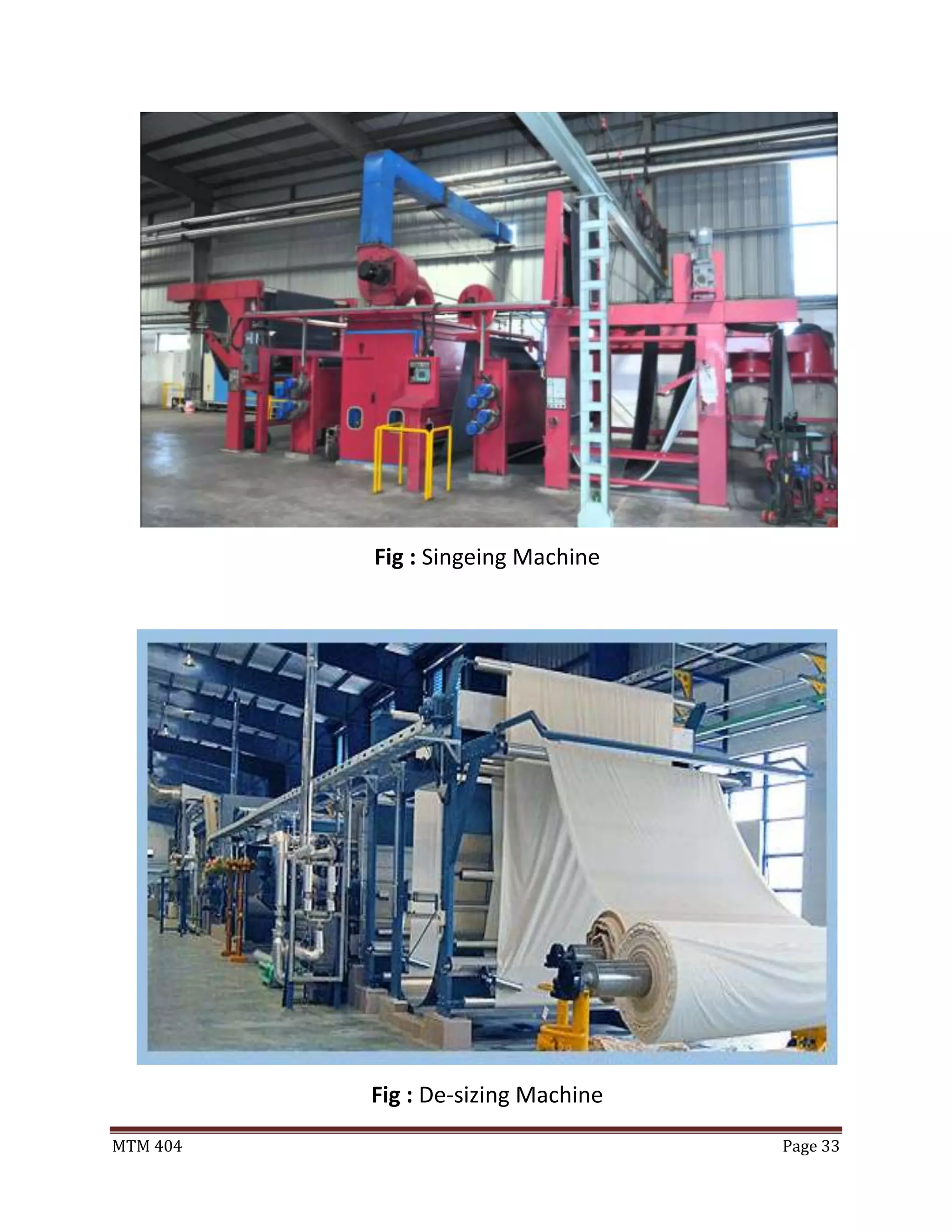 MTM 404 Page 33
Fig : Singeing Machine
Fig : De-sizing Machine
 