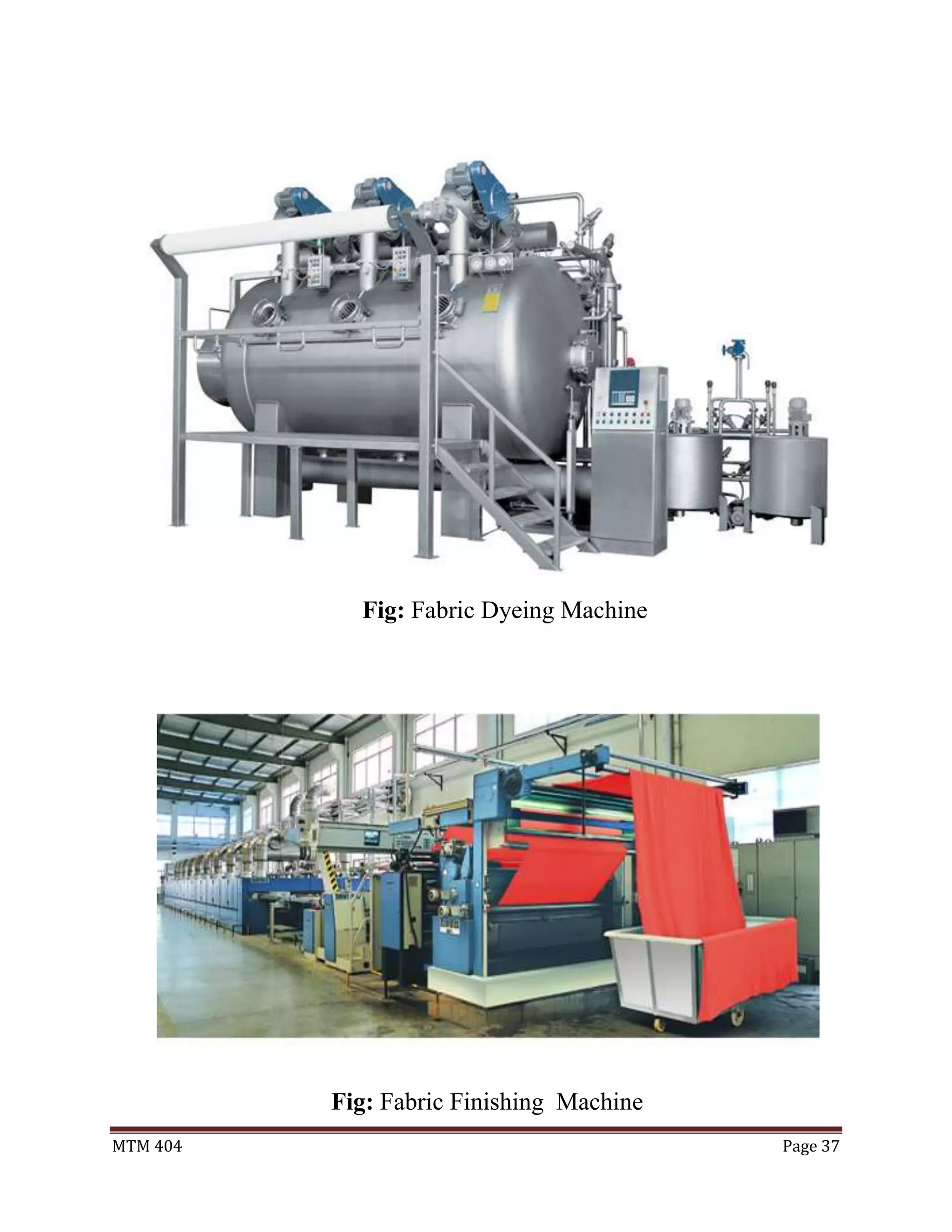 MTM 404 Page 37
Fig: Fabric Dyeing Machine
Fig: Fabric Finishing Machine
 