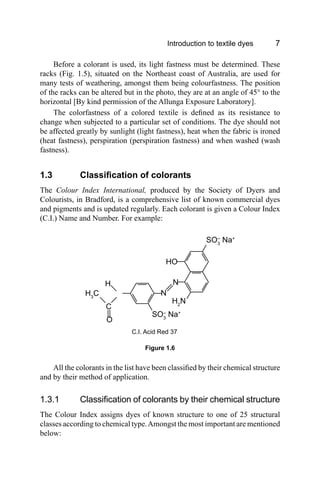 Structural Colorant Examples Textile dyes and dyeing by mahapatra, n. n | PDF