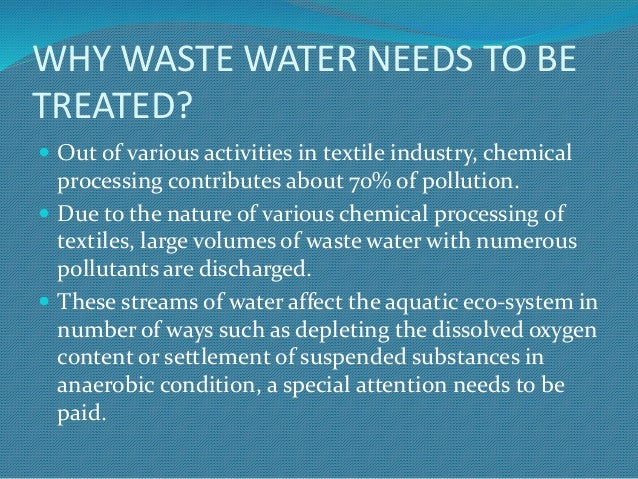 Textile effulent treatment, Waste water treatment