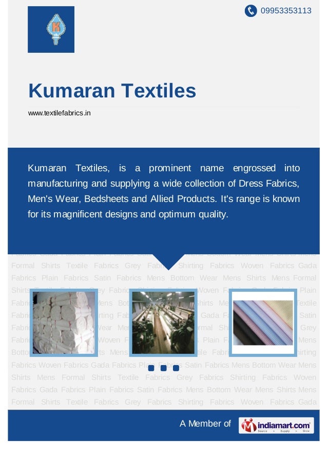 Kumaran Textiles, Tamil Nadu, Fabrics & Mens Garments