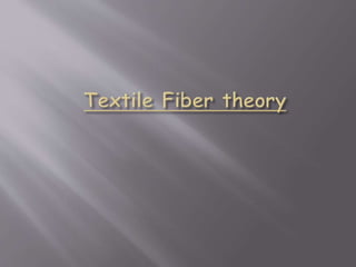 Textile fiber theory 
