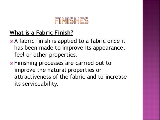 Textile Finishes