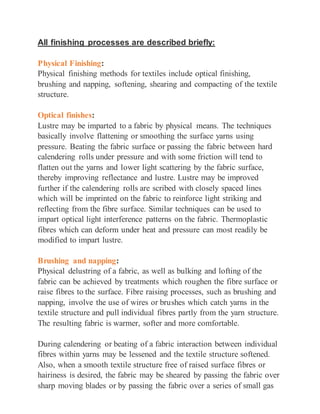 Textile finishing | DOCX
