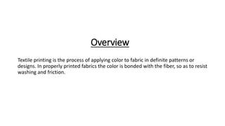 Textile & garments (6) - Types of Prints & Print placement | PPTX