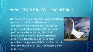 Buildtech In Textile textile in building technology & road construction | PPTX
