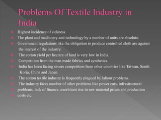 Textile Problems Textileindustrypptstrategicmanagement 120528131152-phpapp02 | PPTX
