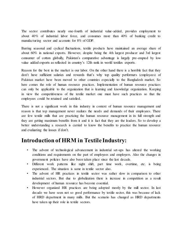 Textile industry report