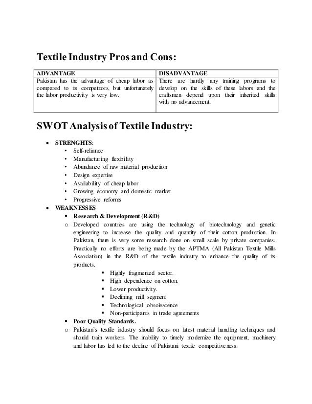 Textile industry report