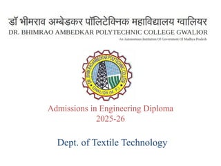 TEXTILE technology diploma scope and career opportunities | PPTX