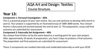 Textiles-Presentation-Post-16 art and design | PDF
