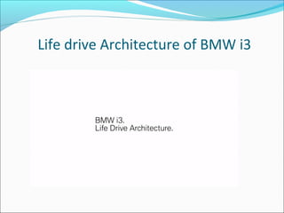Life drive Architecture of BMW i3
 