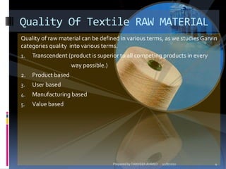 Textile spinning | PPTX