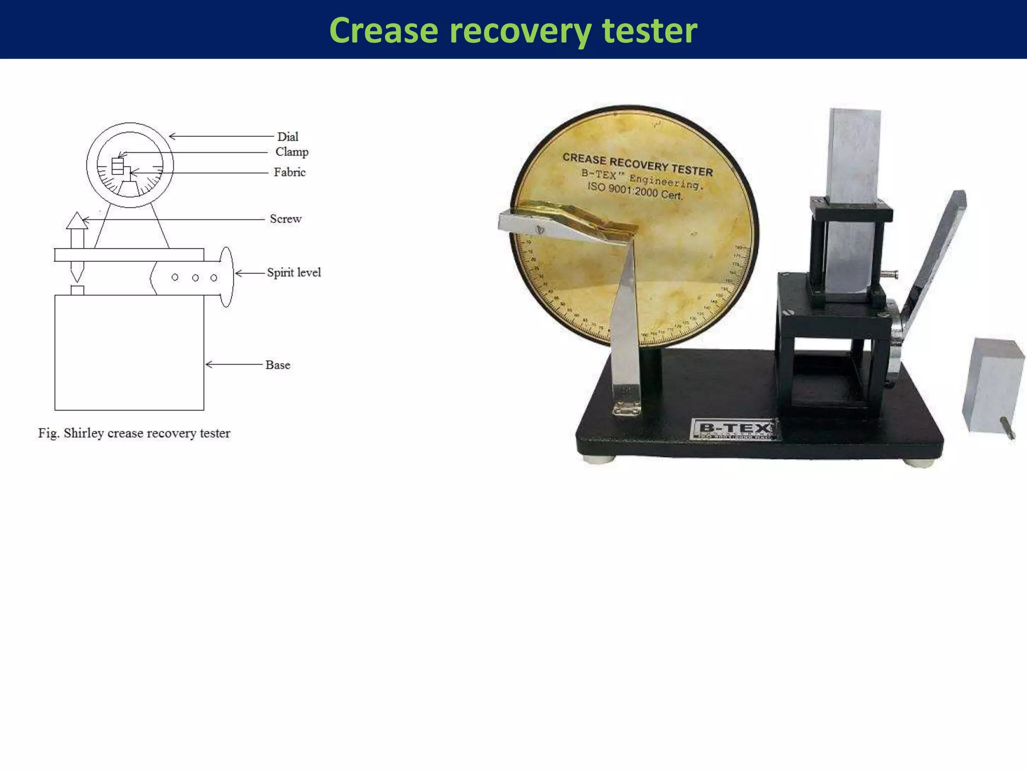 Crease recovery tester
 