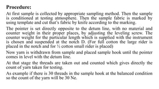Samples Methods Textiles Textile testing and quality control | PPTX