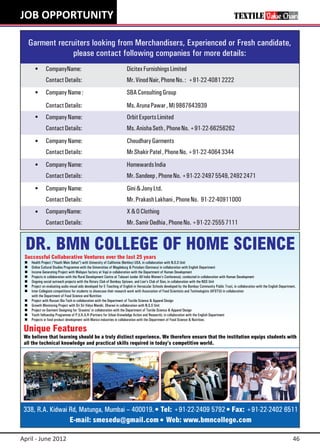 JOB OPPORTUNITY




April - June 2012   46
 