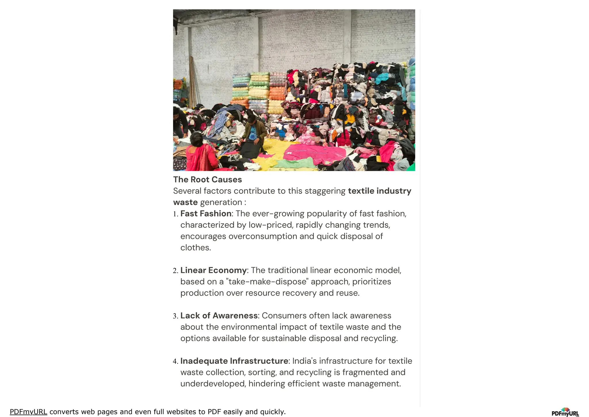 Textile Waste In India | Managing Textile Waste In India | PDF