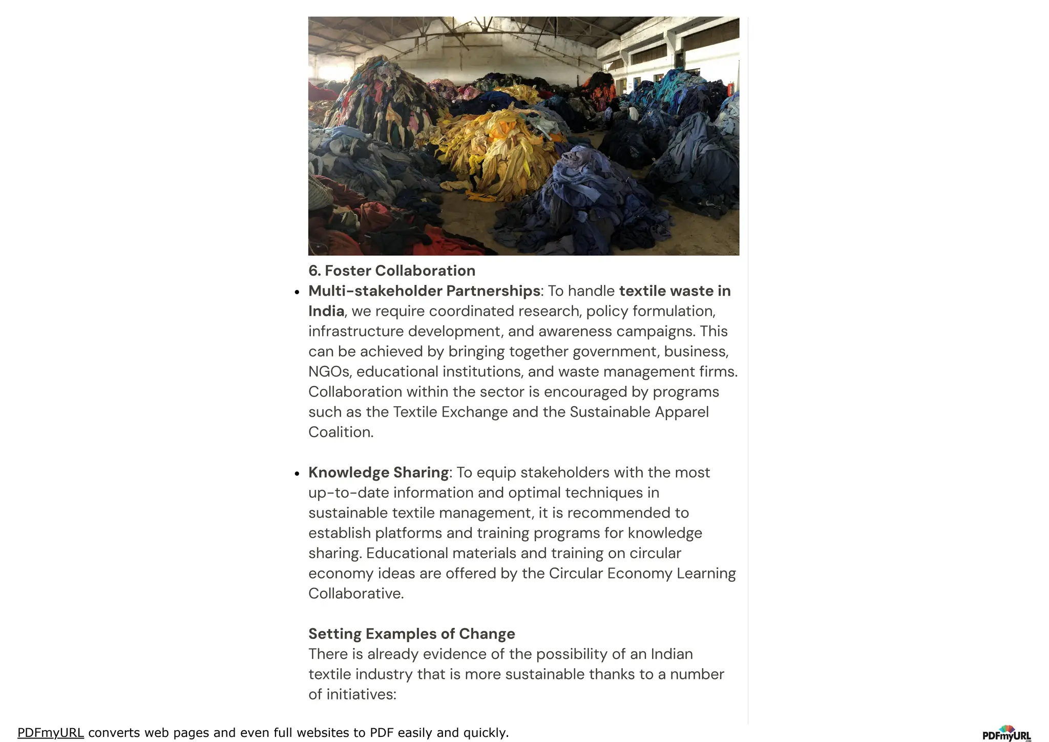 Textile Waste In India | Managing Textile Waste In India | PDF