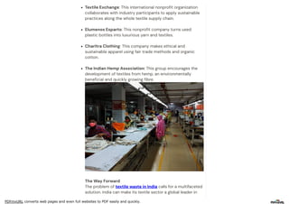 Textile Waste In India | Textile Waste Management | PDF