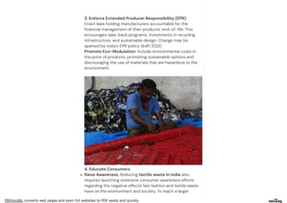 Textile Waste In India | Textile Waste Management | PDF